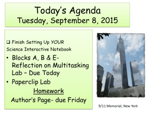 Today*s Agenda Tuesday, September 8, 2015