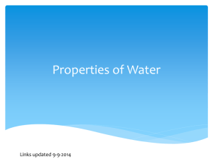 Properties of Water Important to Life