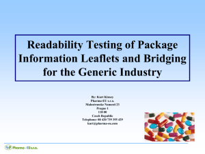 Readability Testing of Package Information - Pharma