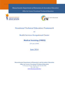 VTE Framework: Medical Assisting - Massachusetts Department of