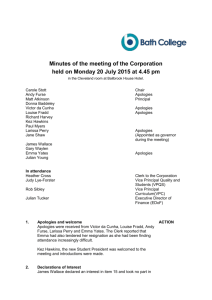 Minutes of the meeting of the Corporation held on Monday 20 July