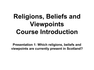 Religions, Beliefs and Viewpoints Course Introduction