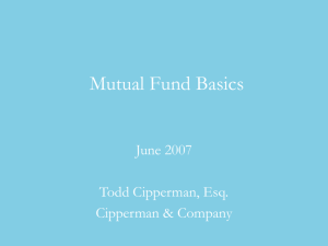Mutual Fund Basics - Cipperman Compliance Services