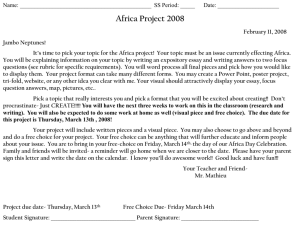 Africa Project Rubric