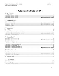 Auto Industry DA – MSDI 2012