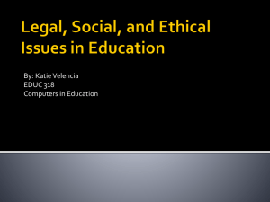 Legal, Social, and Ethical Issues in Education