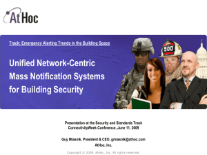 Emergency Alerting Trends in the Building Space Unified Network