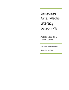 Language Arts: Media Literacy Lesson Plan