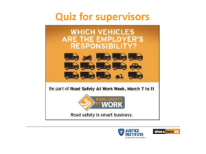 Road Safety Responsibilities For Supervisors – Quiz