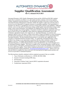 Supplier Qualification Assessment