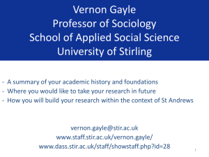 Gayle, V. - University of Stirling Staff Homepages