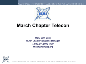 Mar 09 chapter telecon - National Contract Management Association