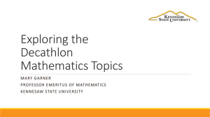 Exploring the Mathematics Curriculum of the Academic Decathlon