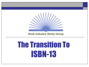 7/25/05 ISBN-13 Presentation to NASTA - BMI