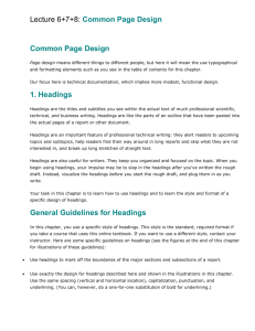 Lecture 6+7+8: Common Page Design