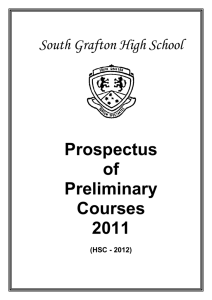 Preliminary Course - South Grafton High School