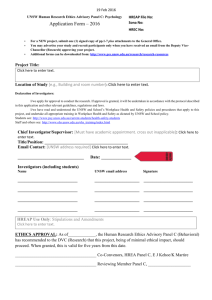 Ethics Approval Form - School of Psychology