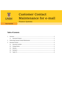 BI - Customer Contact Maintenance for email bills
