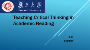 Critical reading and thinking