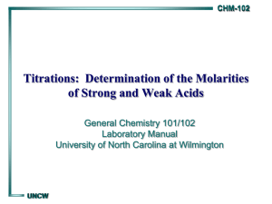 Molarities of Strong and Weak Acids