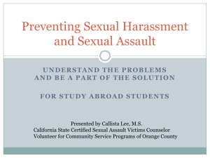 Preventing Sexual Harassment and Sexual Assault