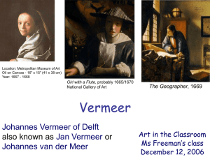 Jan Vermeer Sample “Artist Chat”