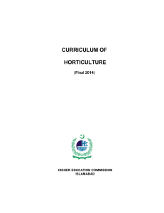 Curriculum of Horticulture - Higher Education Commission