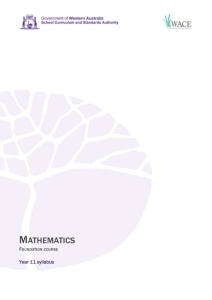 Rationale for the Mathematics Foundation course