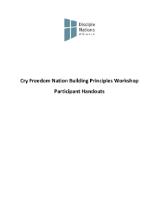 Cry Freedom Nation Building Principles Workshop