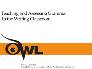 Teaching and Assessing Grammar - OWL