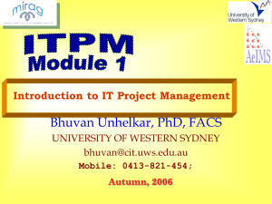 Unhelkar-ITPM-Module1-WhatIsPM