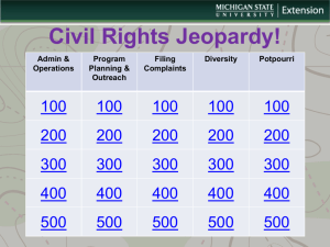 Civil Rights Jeopardy - Michigan State University
