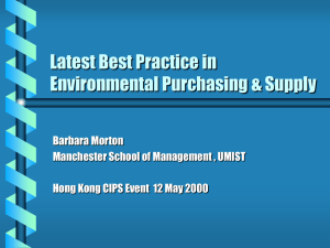 Good Practice in Environmental Supply Chain Management