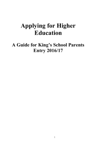 Guide to Higher Education for King*s School