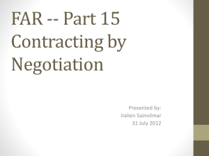 FAR -- Part 15 Contracting by Negotiation