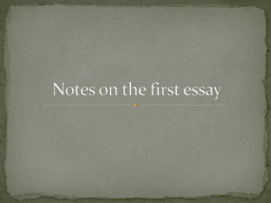 Notes on the first essay