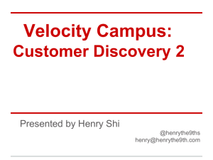 Velocity Campus: Customer Discovery 2