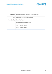 AWARD is a specialist service and QinetiQ Commerce Decisions
