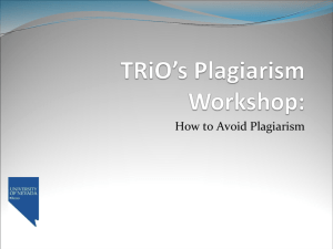 TRiO's Plagiarism Workshop