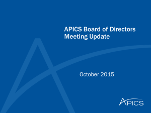 APICS Board of Directors Meeting Update