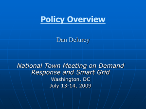 Policy Overview - National Town Meeting on Demand Response