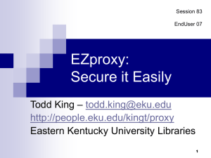 EZproxySecureItEasily - Eastern Kentucky University