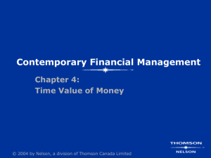 4. Time Value of Money - Contemporary Financial Management