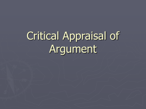 Critical Appraisal of Argument