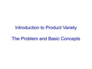 Introduction to Product Variety The Problem and Basic Concepts