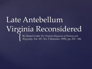 Late Antebellum Virginia Reconsidered - fchs