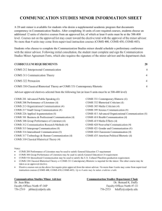communication studies minor information sheet