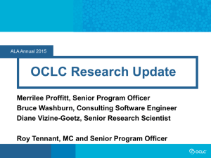 OCLC Research Update: ALA Annual 2015