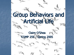 Group Behaviors and Artificial Life