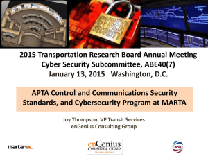 APTA Control and Communications Security Standards, and